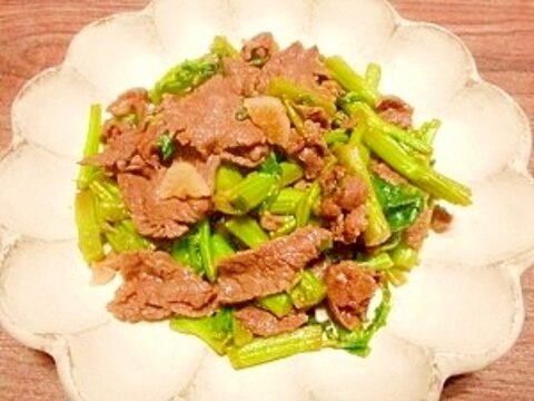 つぼみ菜と牛肉☆オイスターソース炒め